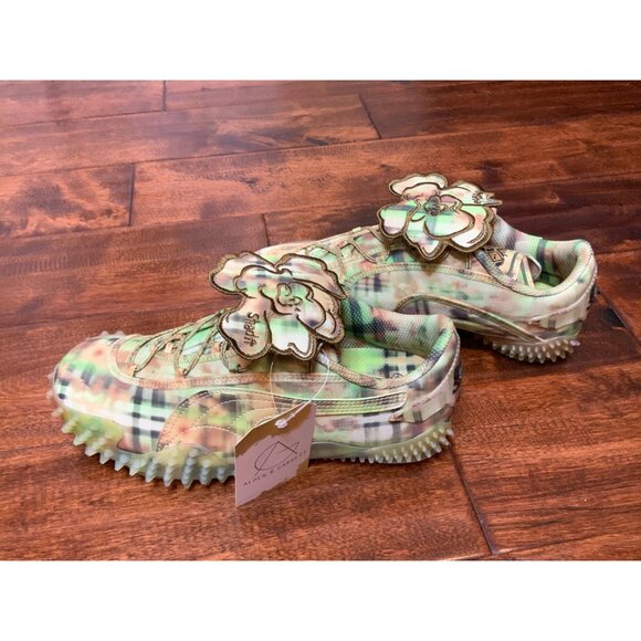 Puma x Collina Strada Women's Mostro Sneaker Green Faded Plaid New Size 8.5 | 39 - Picture 7 of 15